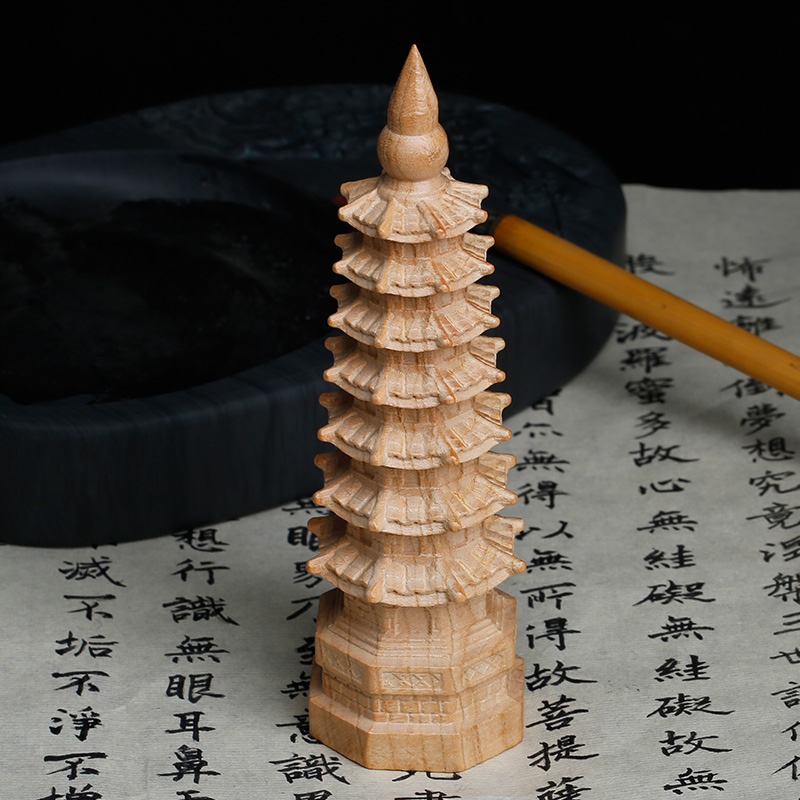 七层九层十三层书房办公室卧室书桌装饰家居木雕