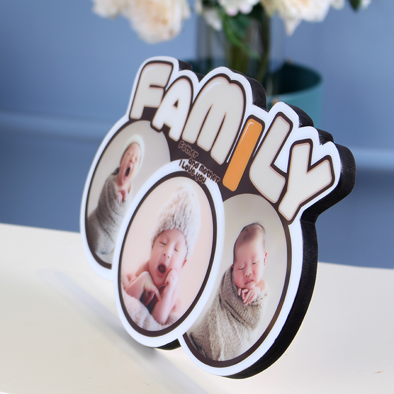 创意儿童挂墙相框定制水晶宝宝摆台儿童摆件制作新生儿照片相架片