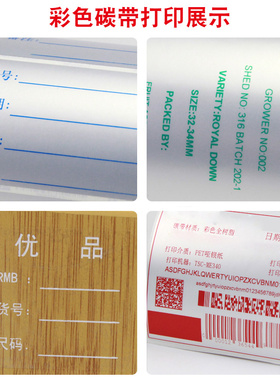 彩色全树脂碳带   9  mmm条码打印机E亚银纸干胶合成纸色带红色白