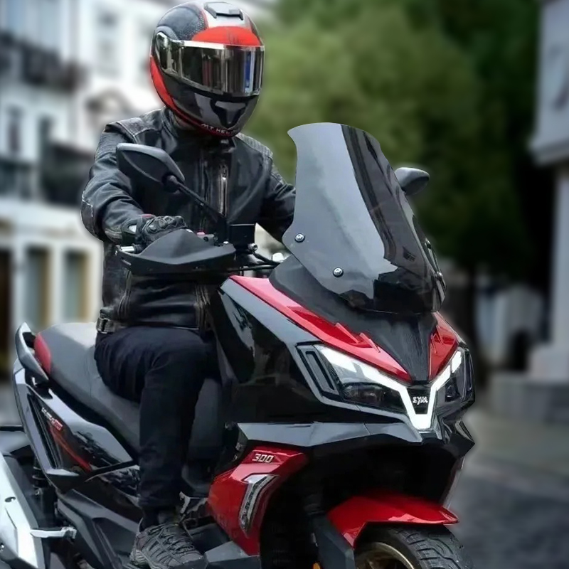 天飞仕三阳哈士奇D改装挡风玻璃加高挡风护胸板遮雨板