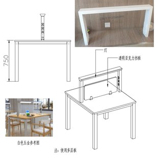 学校订制图书馆长台灯多人用阅读灯大台灯补习教室灯加长阅览桌灯