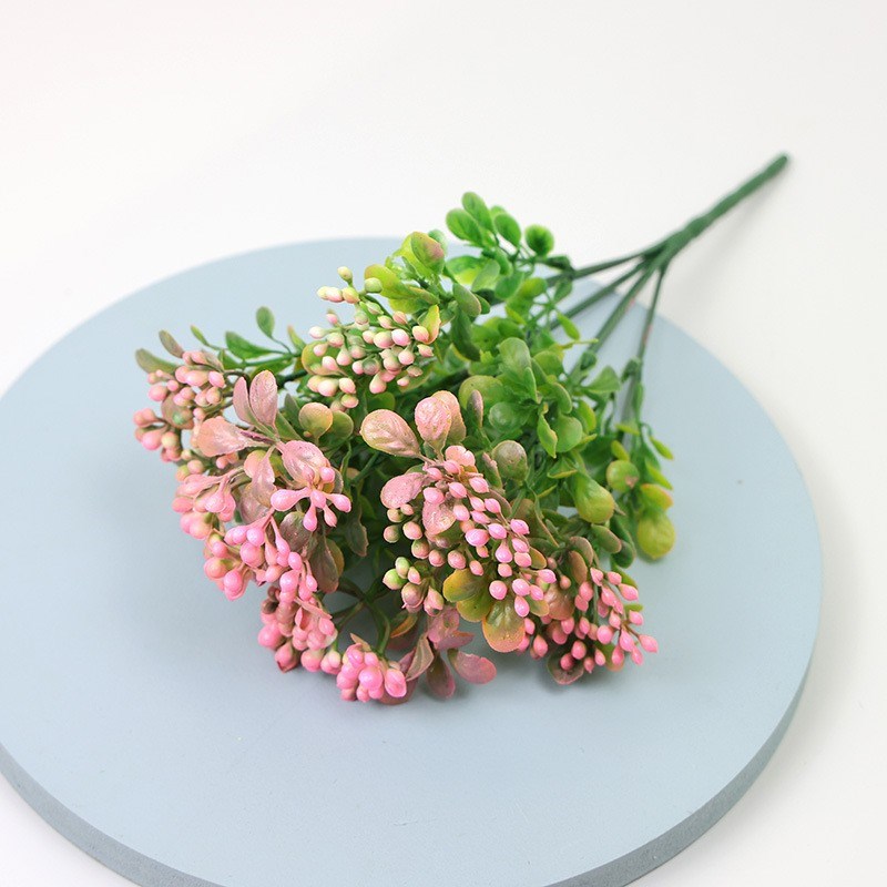 仿真花塑料果子枝植物墙配材米兰果子假花草绿景装饰小野果无花果