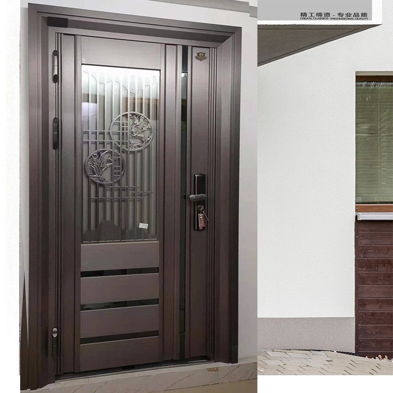 0不锈钢单门韩式门家用安全入户门农村别墅进户大门防盗门加厚