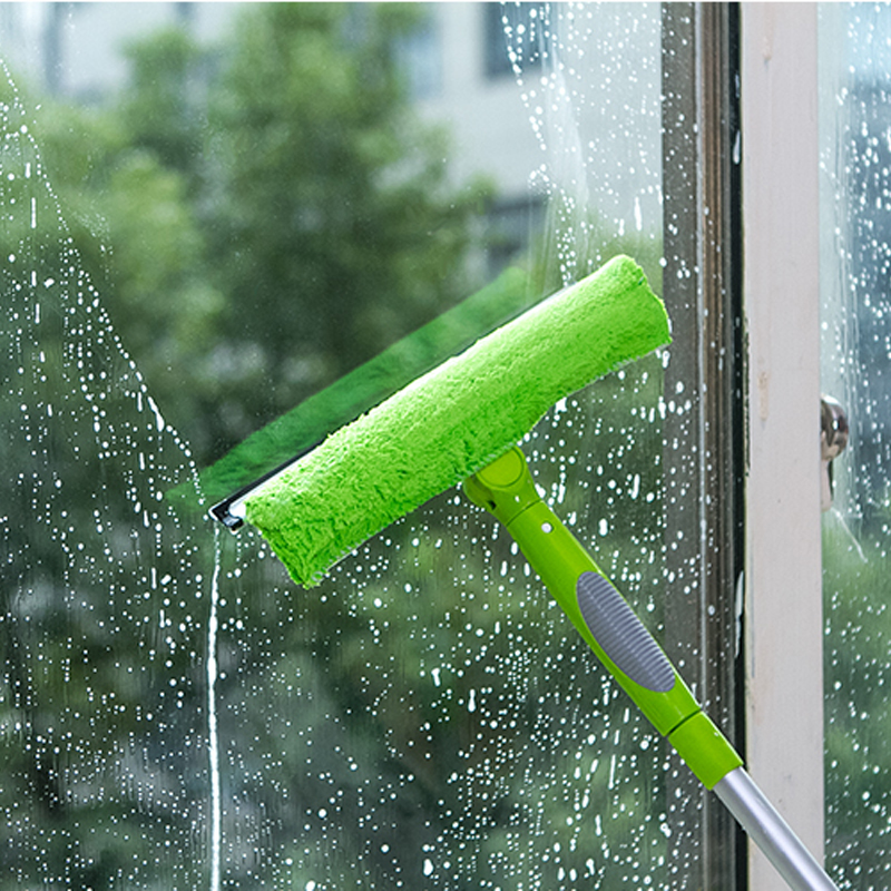 擦玻璃清洁器 加长伸缩铝杆擦窗器玻璃清洁刮水器清洗刷保洁工具