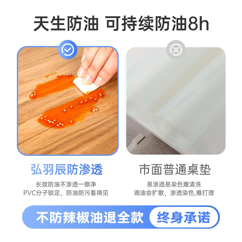 PVC软玻璃桌布防水防油防烫免洗餐桌垫桌面保护膜茶几水晶板