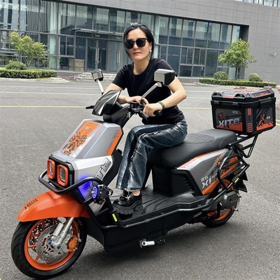 锡特骑士电动车新款高速电摩外卖车长跑王60v72v通三碟刹油冷电机