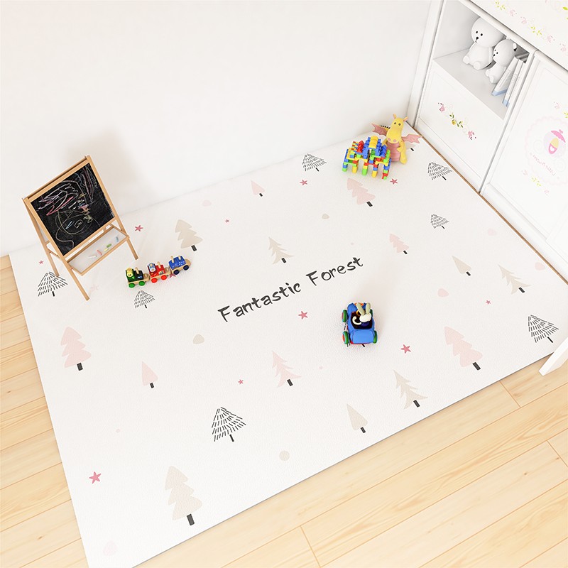 儿童卧室地毯满铺可擦免洗卡通爬行垫全铺床边毯pvc家用客厅地垫