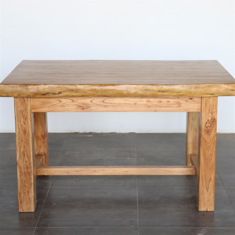 实木餐桌椅组合现代简约老榆木家具长方形饭桌家用餐厅酒店定制