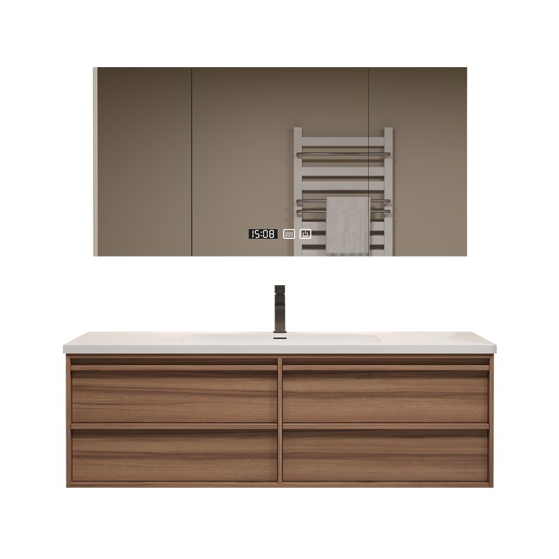 中古风双盆浴室柜组合陶瓷一体盆卫生间可丽耐洗手池洗脸盆洗漱台