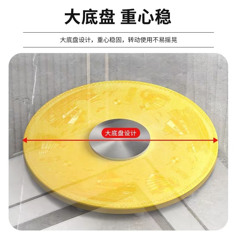 钢化玻璃餐桌转盘双层加高家用旋转圆桌面底座转盘酒店圆转盘防爆