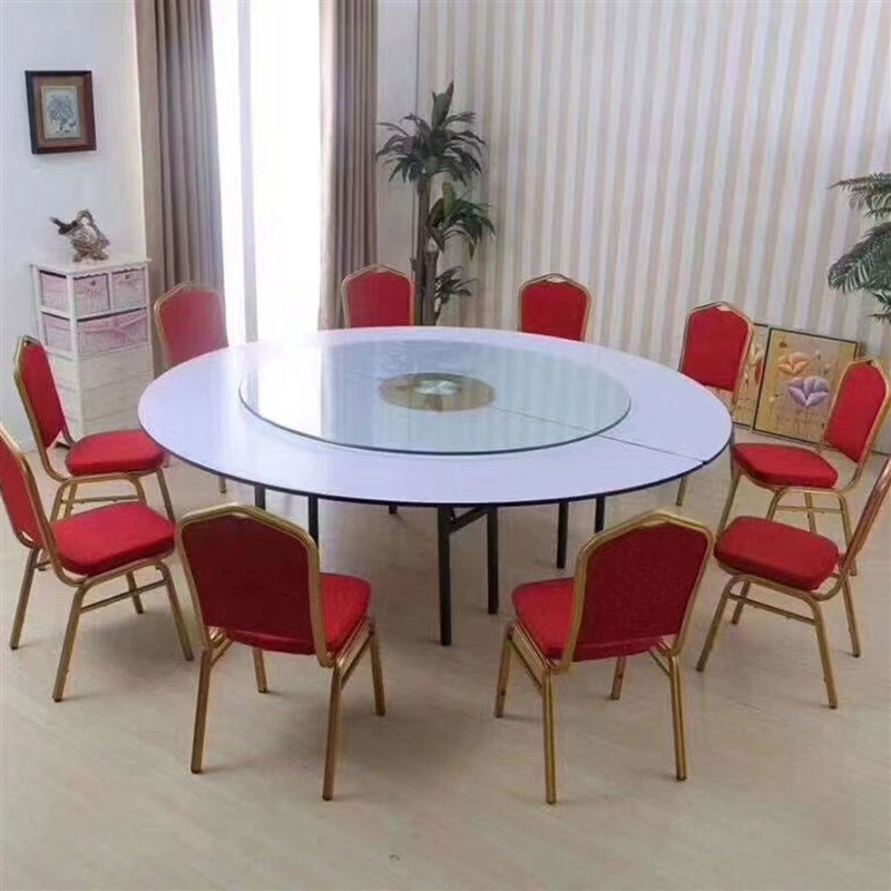 酒店大圆桌桌面折叠圆台面人2人人家用PC餐桌转盘桌椅
