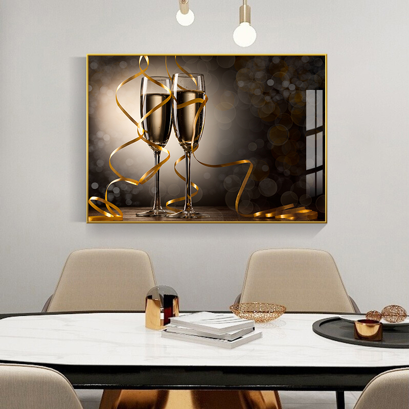 现代简约餐厅装饰画歺厅餐桌饭桌挂画水果酒杯单幅饭厅餐边墙壁画图片