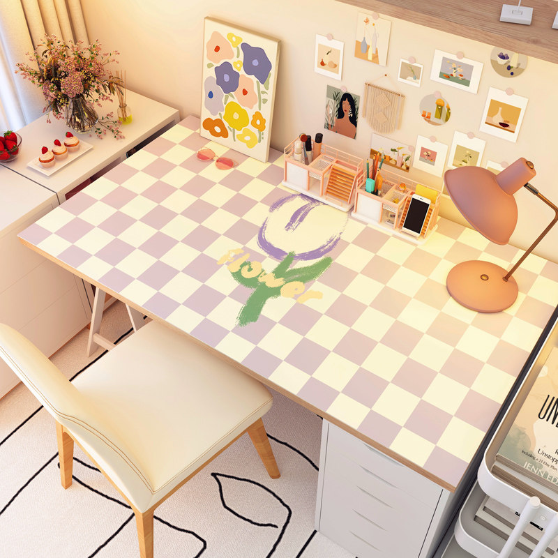 风格子学生学习书桌垫小新宿舍皮革防水防油免洗棋盘格桌布,居家布艺,桌布,淘宝优惠券,粉丝福利购,淘宝优惠卷