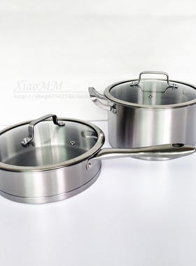 现代不锈钢汤锅煎锅样板房间厨房摆件装饰品橱柜锅具展厅饰品组合