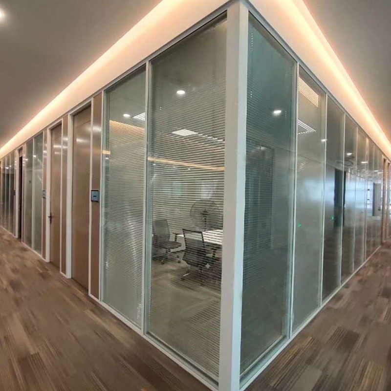 杭州办公室玻璃墙单层玻璃隔铝合金百叶玻璃成品,商业/办公家具,高隔断/隔墙,淘宝优惠券,粉丝福利购,淘宝优惠卷