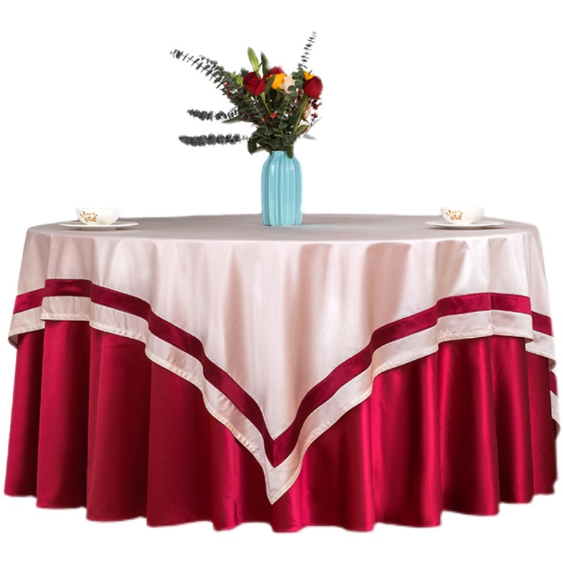 酒店桌布圆桌餐厅餐布饭店台布定制高档宴会层圆形台布布艺