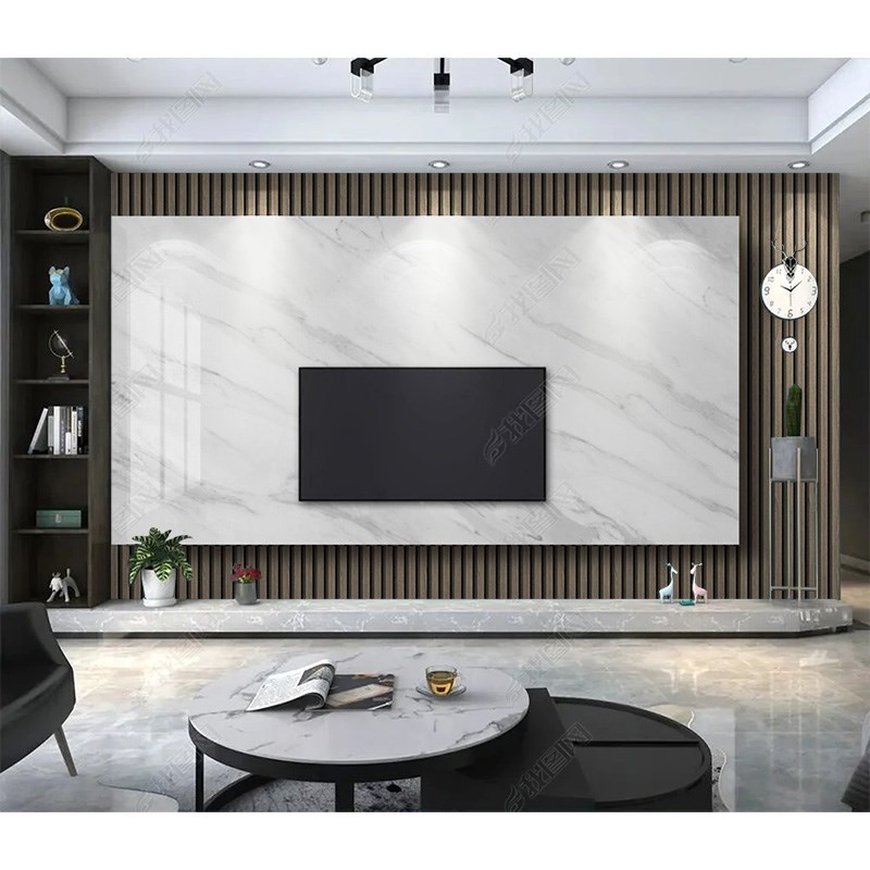 现代简约客厅高档壁画悬空大理石纹墙布电视背景墙纸立体几何壁纸