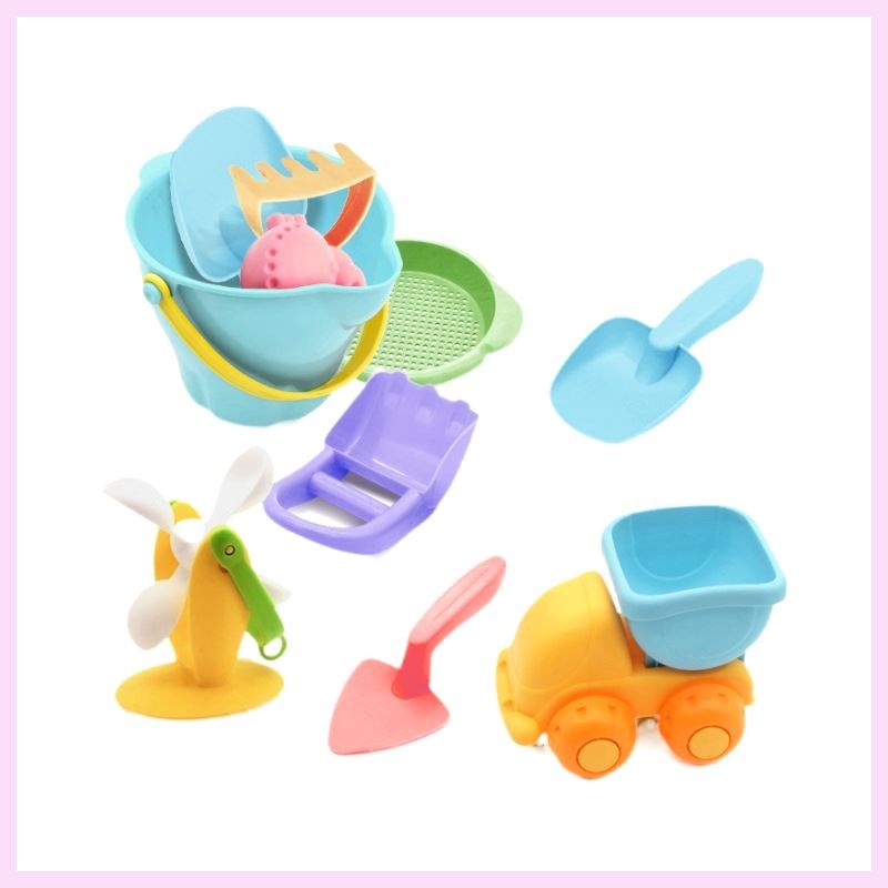 儿童沙滩桶沙池玩沙挖沙工具戏水沙漏推车塑料铲子装