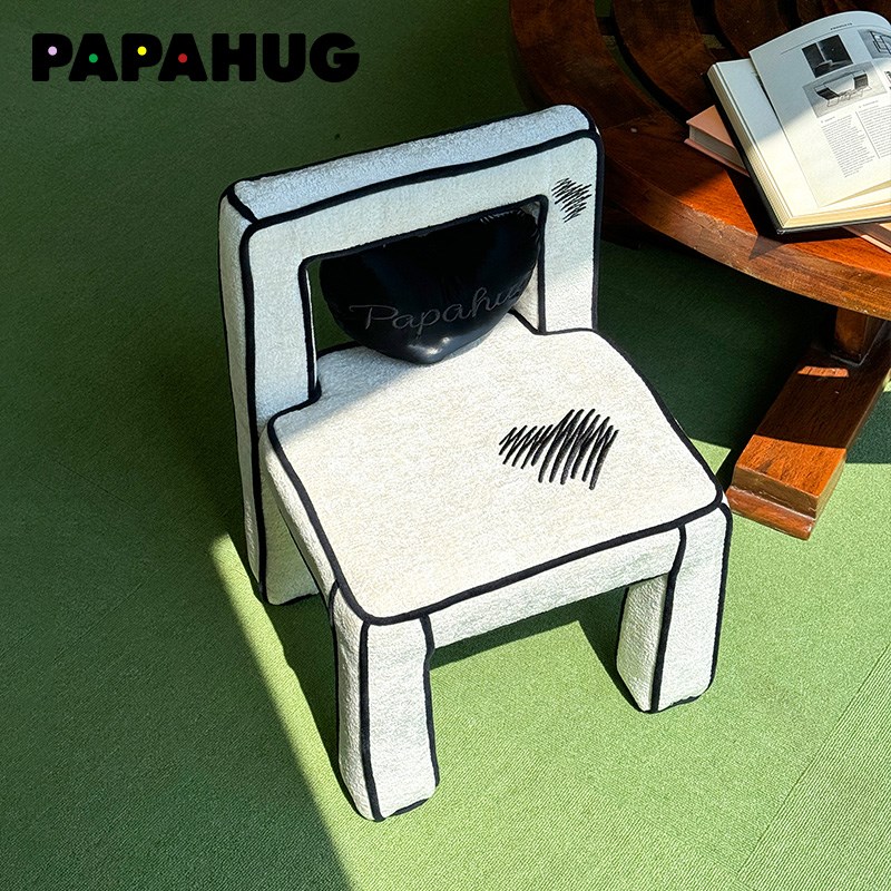 PAPAHUG 爱心漫画椅儿童凳迷你复古小椅子矮凳阳台靠背椅写字椅子