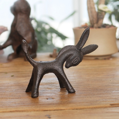 复古田园创意铸铁工艺品小毛驴造型庭院家居桌面装饰礼品摆设