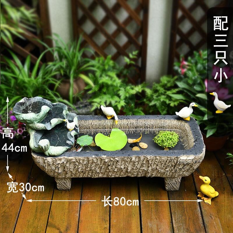 流水鱼缸露台阳台布置循环水庭院鱼池水系景观仿石磨石槽,家居饰品,流水摆件,淘宝优惠券,粉丝福利购,淘宝优惠卷