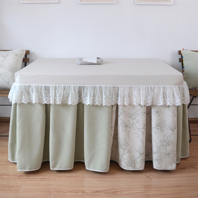 冬季防油防水清新风保暖加绒拼花烤火罩电炉罩电取暖桌罩