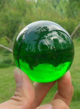 超大号M玻璃球办公室装饰业招财球绿色人造9水晶球