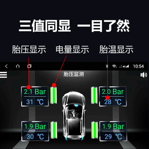 安卓导航专用胎压监测器无线内置外置汽车大屏u车机检测高精度
