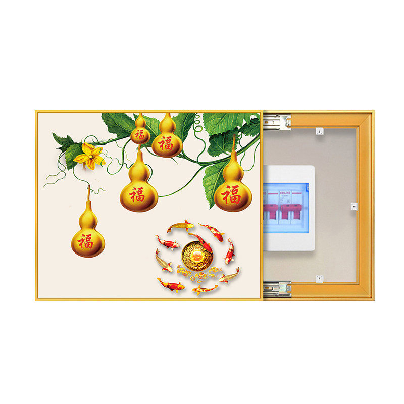 电闸盒装饰画葫芦表箱画牡丹九鱼图电表箱挂画五福临门推拉免打孔,家居饰品,现代装饰画,淘宝优惠券,粉丝福利购,淘宝优惠卷