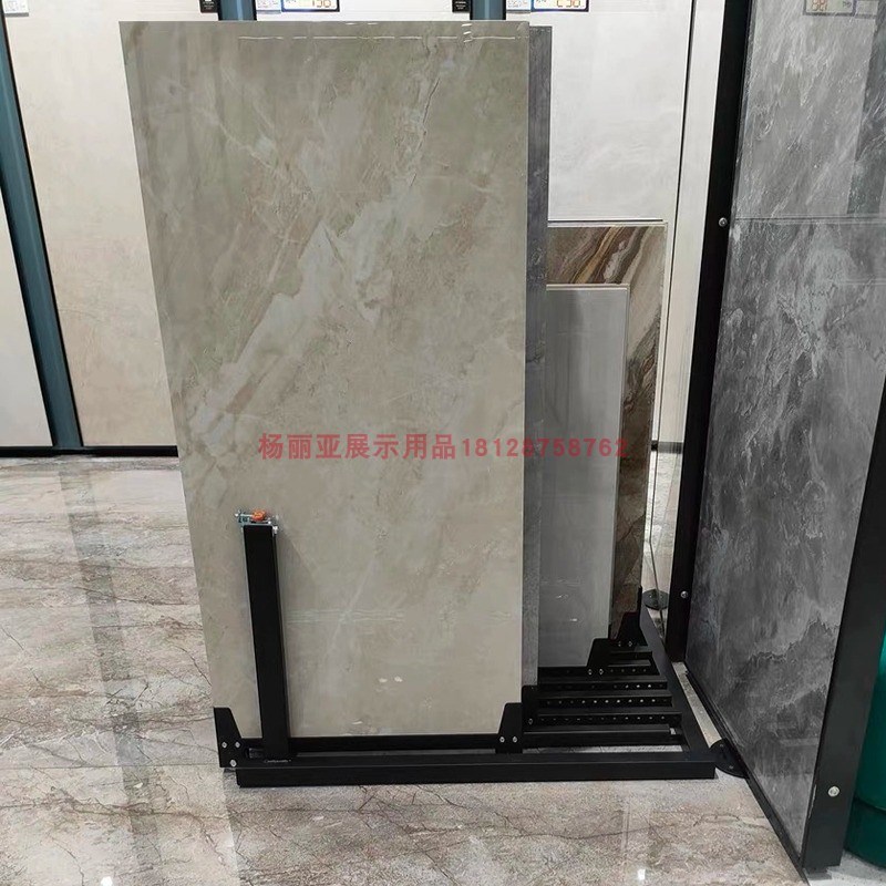 瓷砖展示架推拉大板地砖样品架落地式瓷砖架抽拉式大理石货架展柜