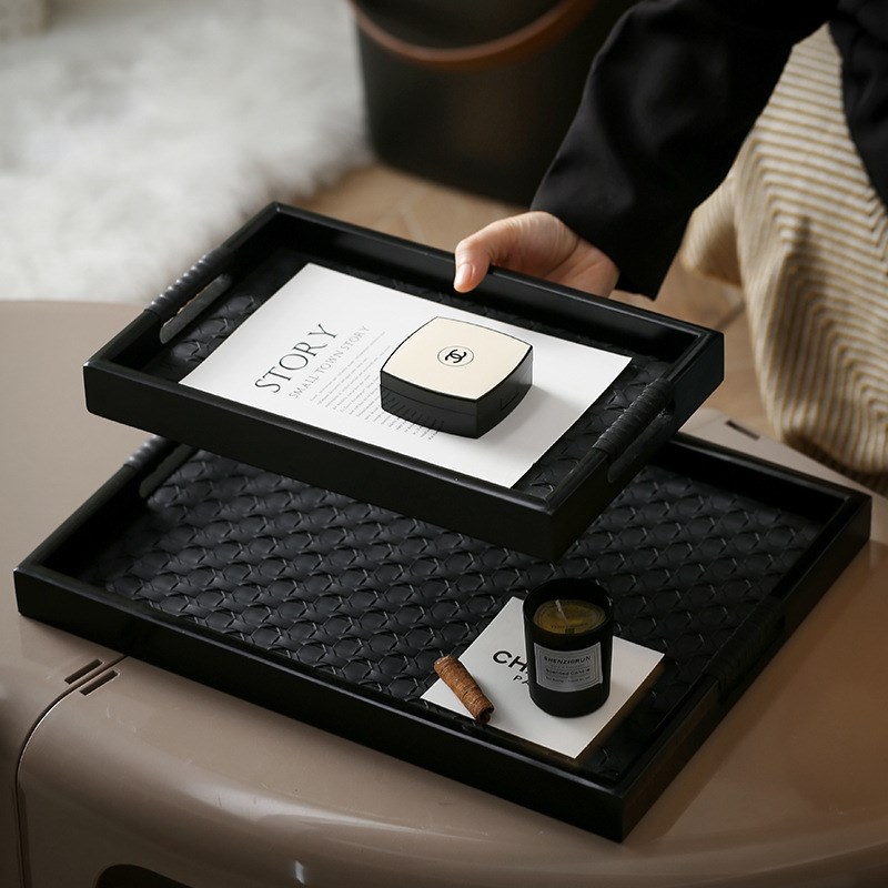 ORANGE CAT中古轻奢高档皮C质香薰托盘玄关钥匙首饰收纳盘长方形