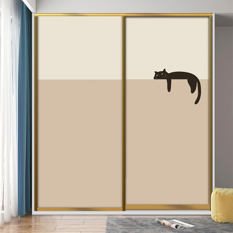 定制午后温馨移门改造贴纸玻璃移门贴膜租房翻新贴纸