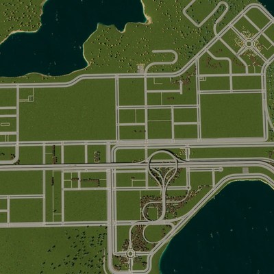 都市天际线2路网存档:湖岸纯路网,城市天际线2路网存档