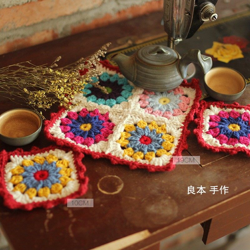 田园 森林 手工 欧式田园风 杯垫餐垫 杯垫 锅垫 雏菊深红边,居家布艺,餐垫,淘宝优惠券,粉丝福利购,淘宝优惠卷