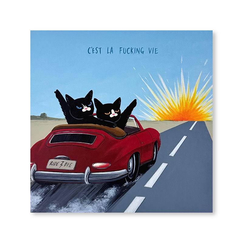 多巴胺个性潮流趣味爱猫咪装饰画 奶油风客厅卧室in挂画