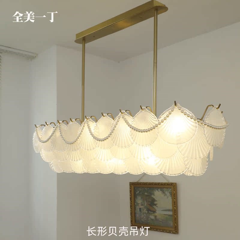 全美一丁法式艺术玻璃灯 复古Vintge岛台吧台长形餐厅吊灯