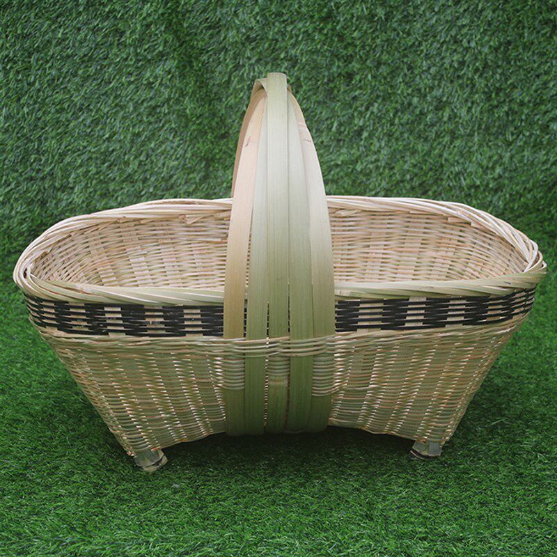 手工竹编织菜篮子竹筐竹篓购物手提篮竹篮子水果篮环保菜篮竹制品