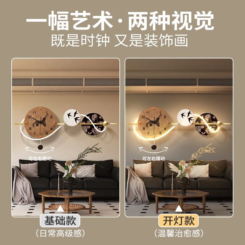 金钱豹法式客厅装饰画中古风沙发背景墙壁灯画复古带钟表挂画,家居饰品,氛围画/灯画,淘宝优惠券,粉丝福利购,淘宝优惠卷