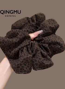 豹纹裙摆大肠发圈时尚气质扎低马尾头绳头饰皮筋耐用丸子头发绳女