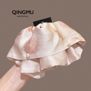 复古珍珠裙摆马尾夹抓夹后脑勺盘发半扎发小夹子百搭鲨鱼夹发饰女