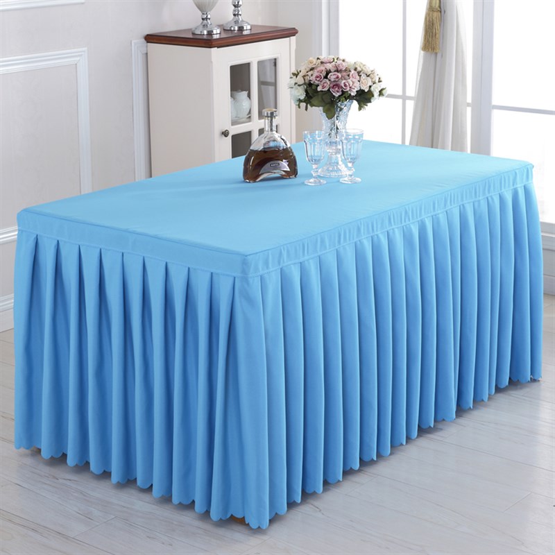 酒店纯色桌布桌裙桌罩台裙婚庆签到台桌裙会议桌裙布艺