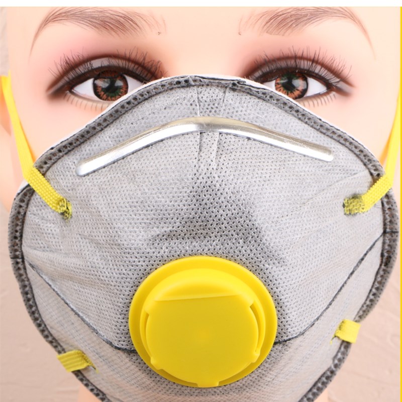 惠友杯型KN95工业粉尘打磨透气呼吸加厚海棉头戴式灰色防尘口罩