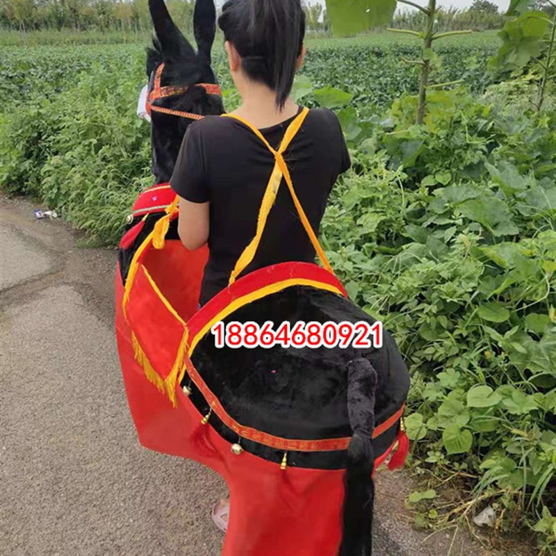 秧歌用铁丝架毛驴跑驴旱船舞龙舞狮 民间演出道具红马 白马