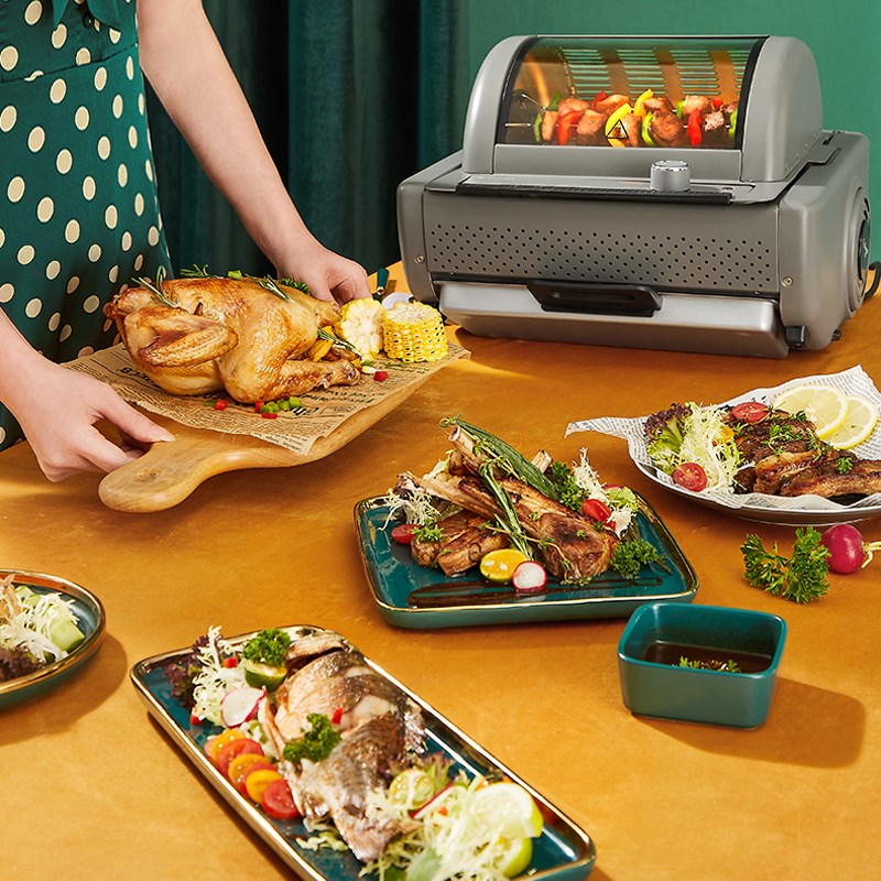 长帝 TR电烧烤炉自动旋转家用电烤炉小型羊肉串机电烤炉