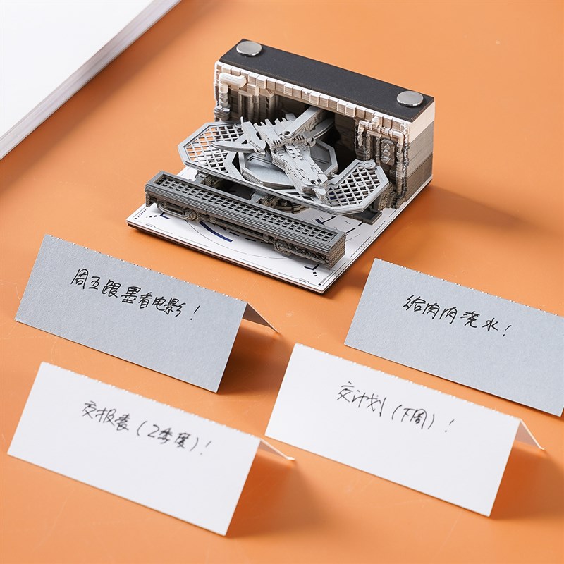 拯救者号立体3d便签纸雕艺术品2023年日历周历异形手撕卡片