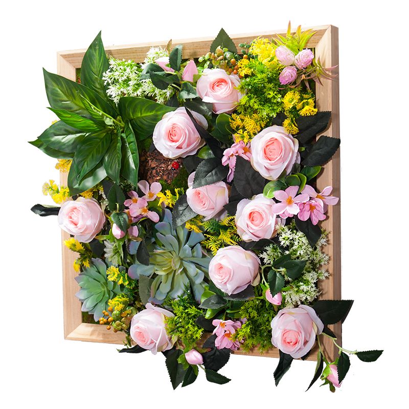 仿真绿植墙面装饰壁挂客厅植物挂件鹿头挂饰花艺多肉框架壁饰