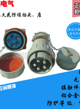 无火花型连接器15 25 32 60A 固定式单相三极防爆电缆插头插座