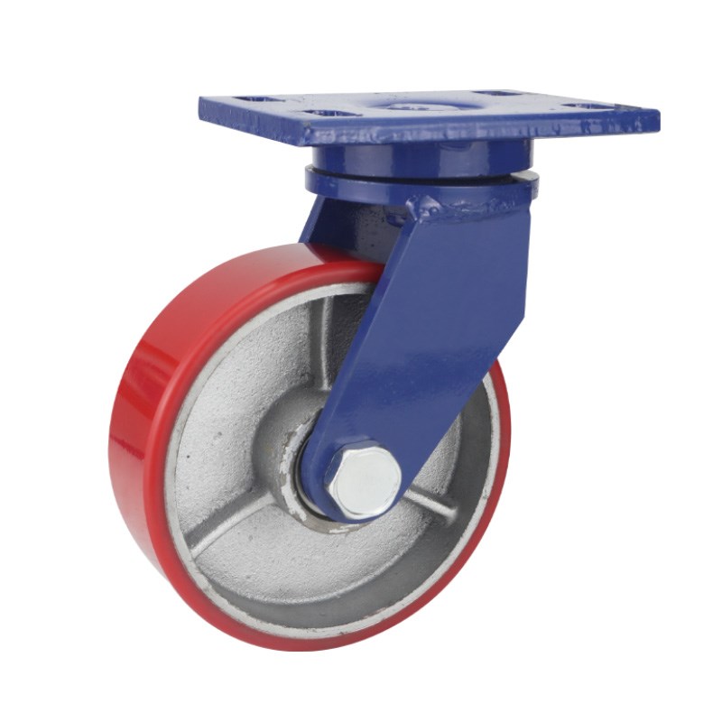 超重型脚轮4寸5寸6寸8寸万向轮铁芯PU轮聚氨酯脚轮载重1吨龙门架