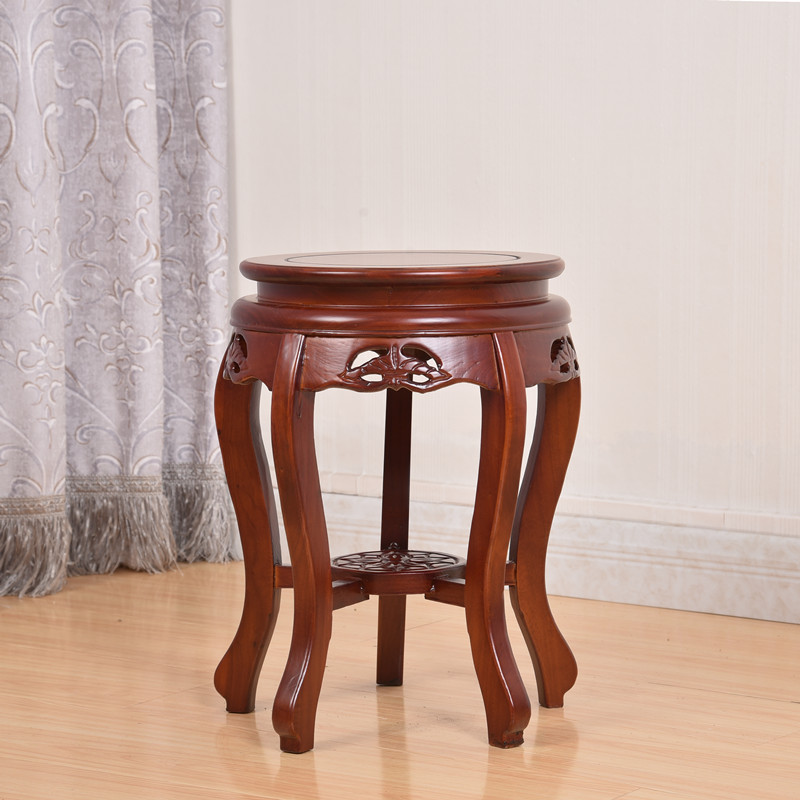 中式实木古筝凳圆明清古典餐桌凳琴凳榆木仿古板凳矮凳鼓登