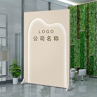 简易卧室酒店遮挡座屏 定制logo公司前台屏风隔断墙客厅玄关中式